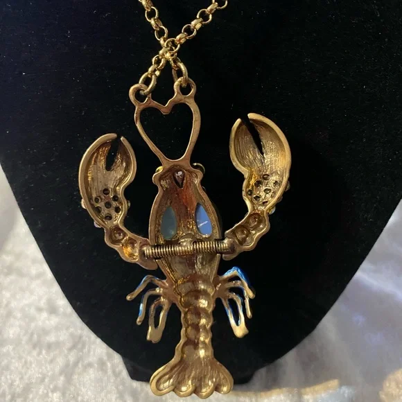 BETSEY JOHNSON COLORFUL RETICULATED LOBSTER PENDANT 30” NECKLACE + BONUS - Picture 6 of 14